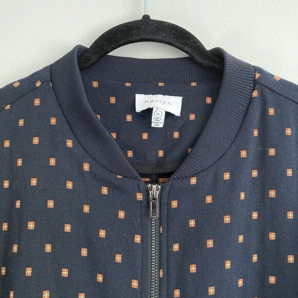 Anthropologie Harlyn Womens Full Zip Jacket Navy Orange Size XL Pockets Casual - Picture 2 of 10